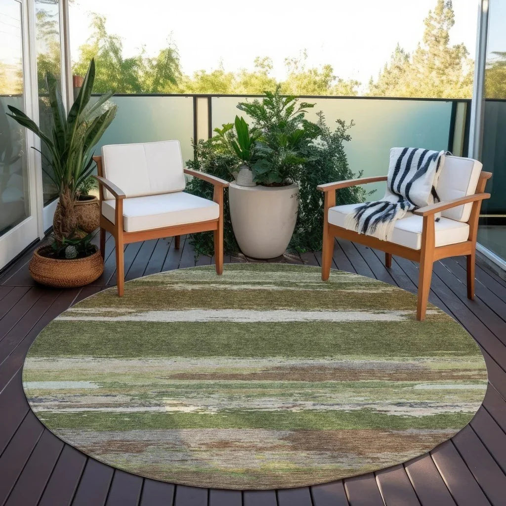 LOOMLAN Rugs Sanara Green Washable Indoor-Outdoor Rug