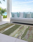 LOOMLAN Rugs Sanara Green Washable Indoor-Outdoor Rug