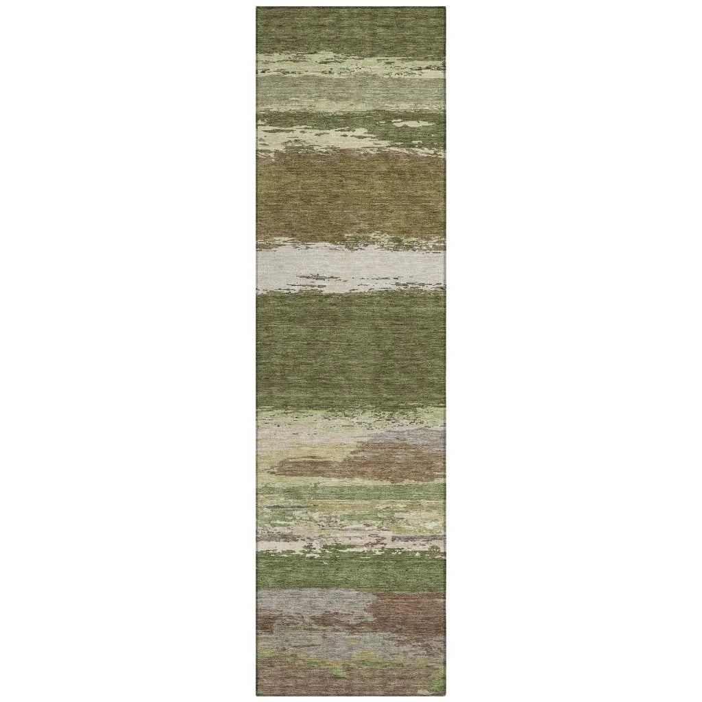 LOOMLAN Rugs Sanara Green Washable Indoor-Outdoor Rug