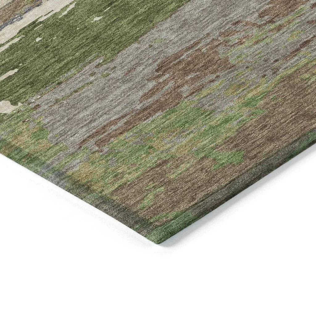 LOOMLAN Rugs Sanara Green Washable Indoor-Outdoor Rug