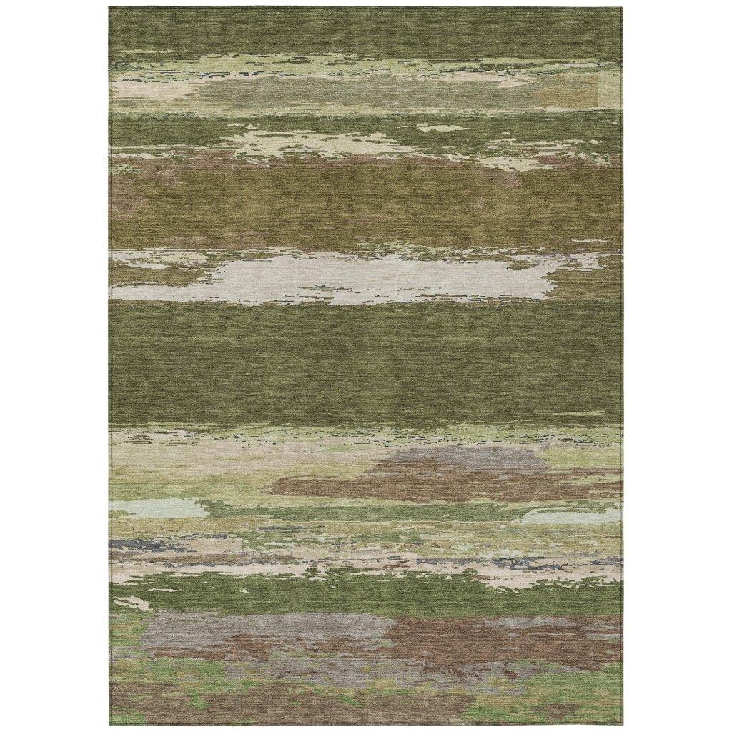 LOOMLAN Rugs Sanara Green Washable Indoor-Outdoor Rug