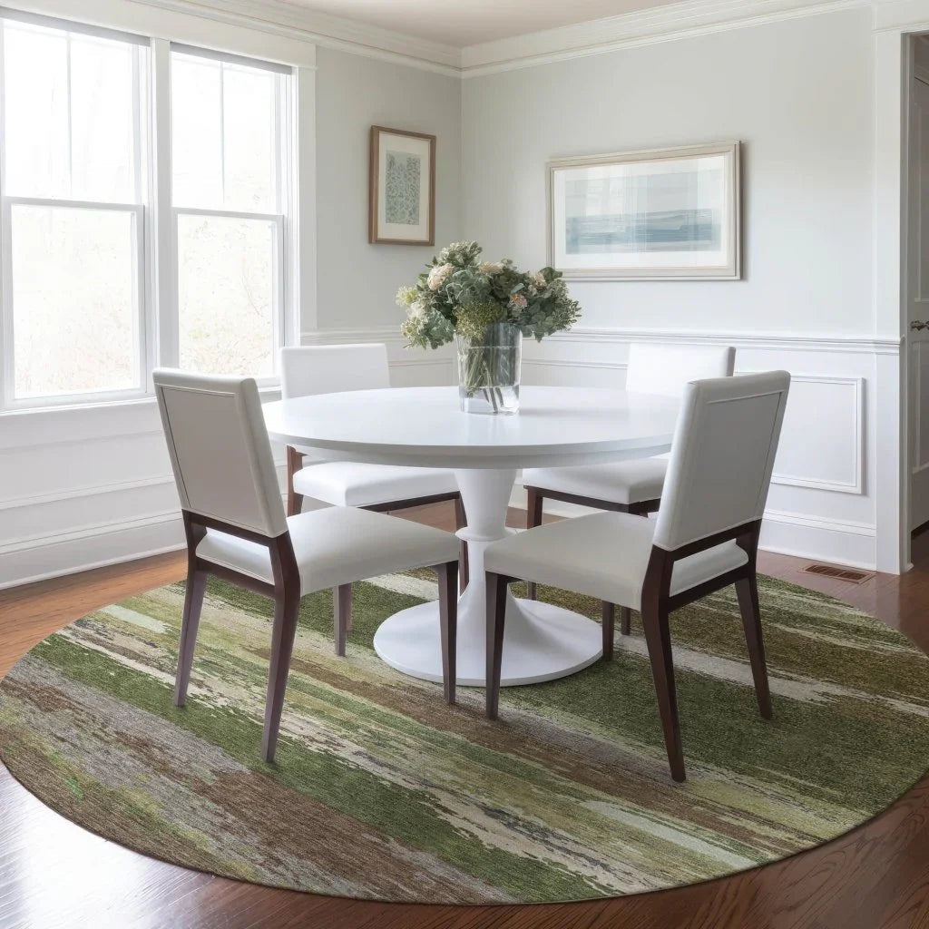 LOOMLAN Rugs Sanara Green Washable Indoor-Outdoor Rug