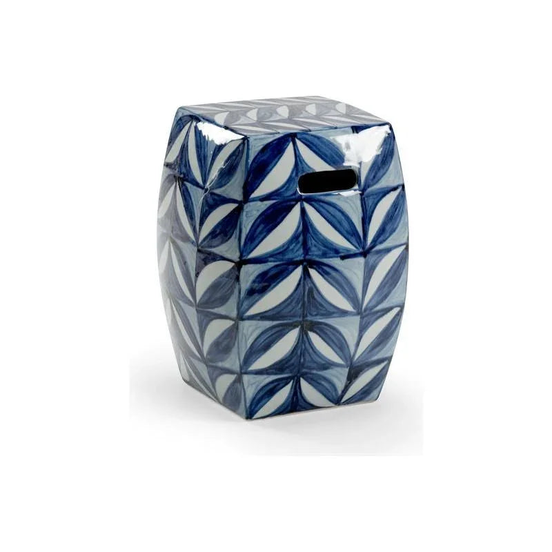 Sanibel Blue Porcelain Outdoor Garden Seat - LOOMLAN - Chelsea House - Poufs and Stools