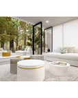 Santori Double Ring Tall - Gold Outdoor End table - LOOMLAN - Seasonal Living - Outdoor Side Tables