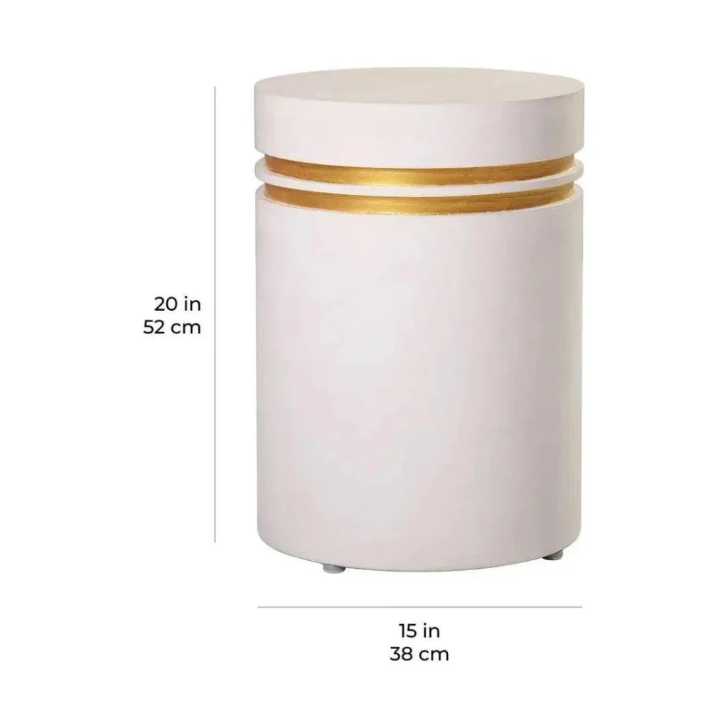Seasonal Living Santori Double Ring Tall - Gray/Gold Outdoor End table
