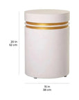 Seasonal Living Santori Double Ring Tall - Gray/Gold Outdoor End table