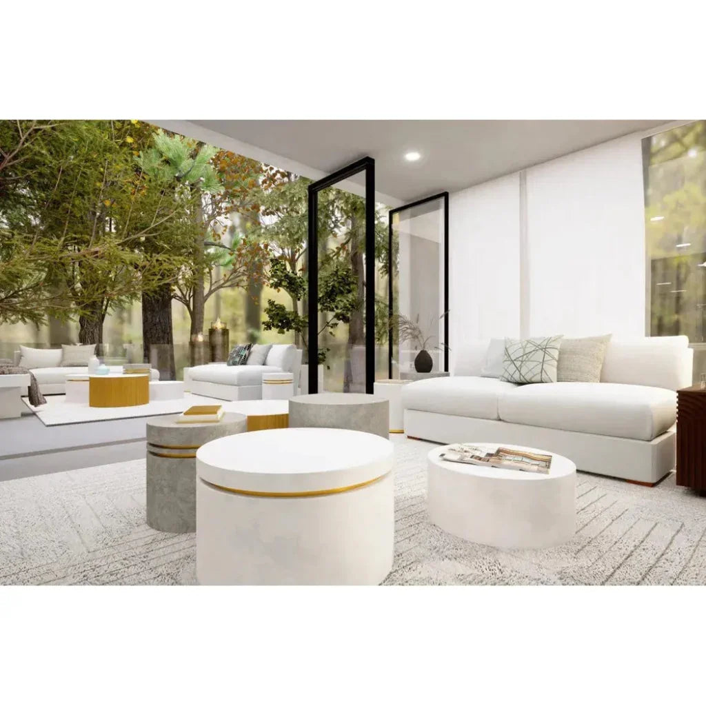 Seasonal Living Santori Double Ring Tall - Gray/Gold Outdoor End table