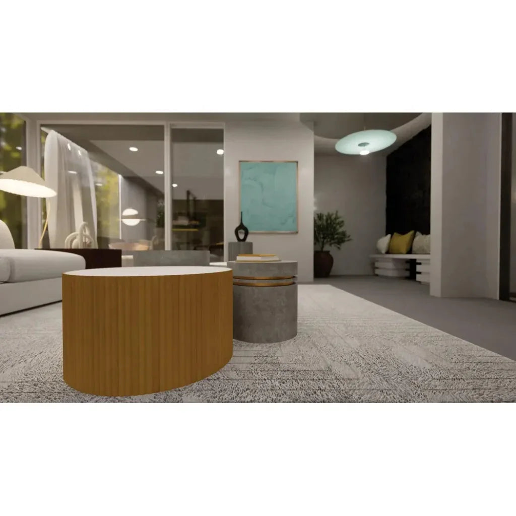 Seasonal Living Santori Double Ring Tall - Gray/Gold Outdoor End table