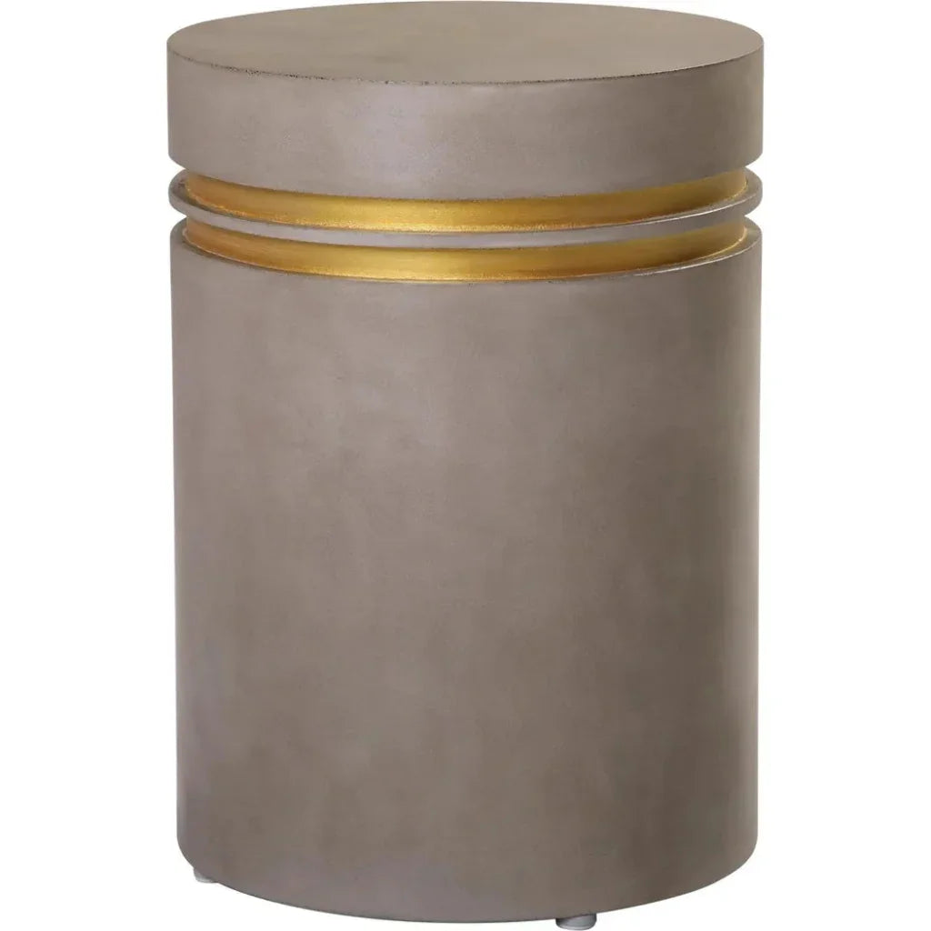 Seasonal Living Santori Double Ring Tall - Gray/Gold Outdoor End table
