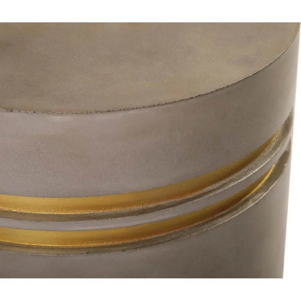 Seasonal Living Santori Double Ring Tall - Gray/Gold Outdoor End table