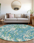LOOMLAN Rugs Saphara Teal Washable Indoor-Outdoor Rug