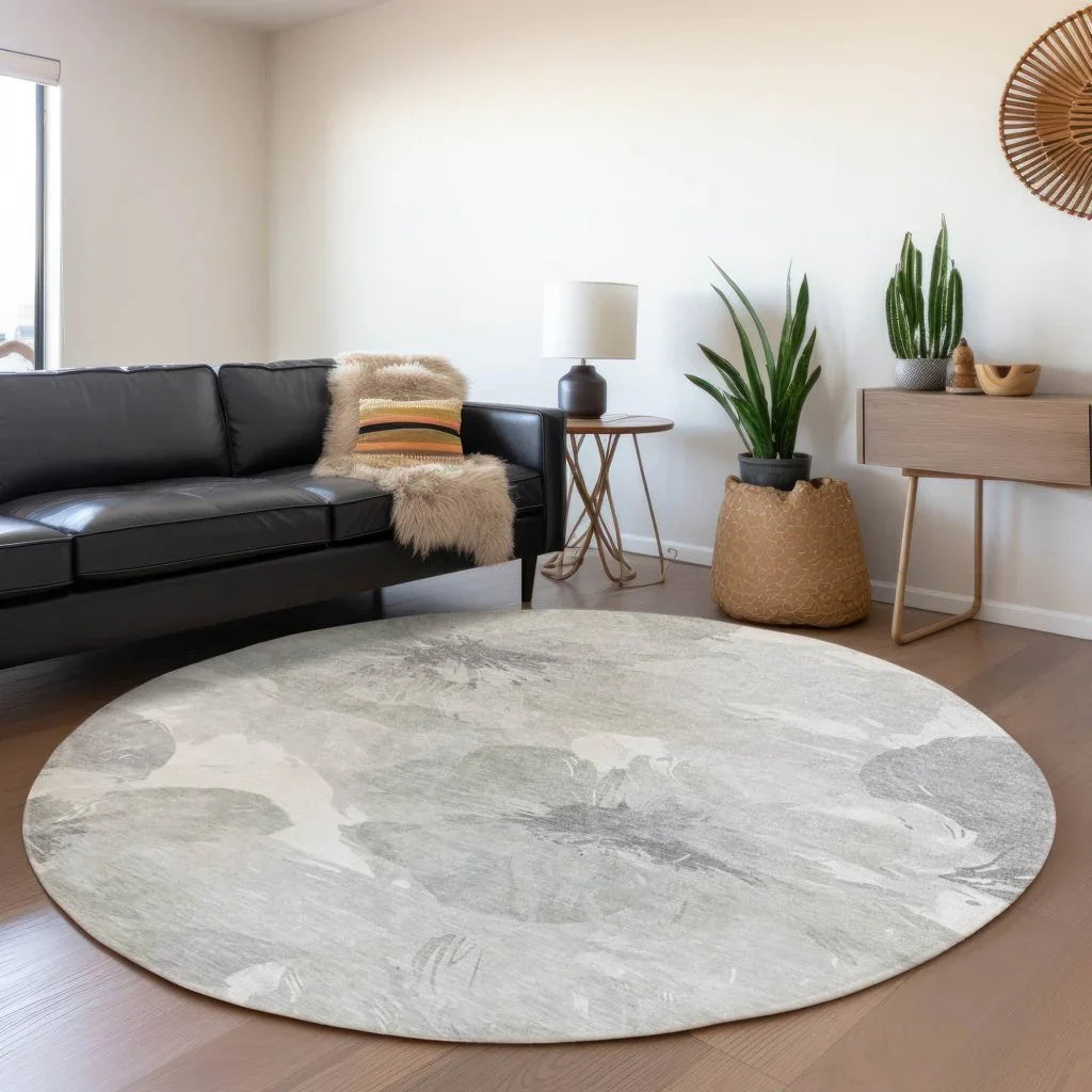 LOOMLAN Rugs Saphirae Ivory Washable Indoor-Outdoor Rug