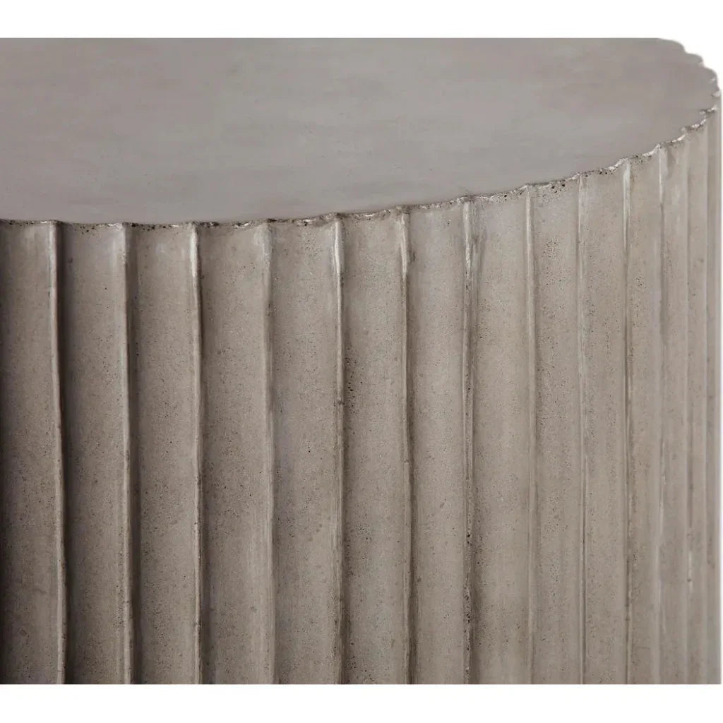 Seasonal Living Scallop Accent Table Tall - Grey Outdoor End Table
