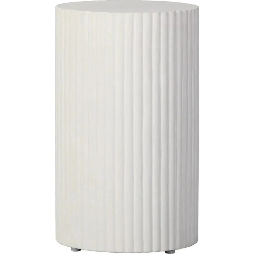 Seasonal Living Scallop Accent Table Tall - White Outdoor End Table
