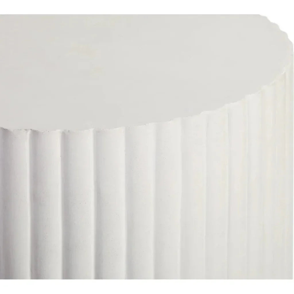 Seasonal Living Scallop Accent Table Tall - White Outdoor End Table