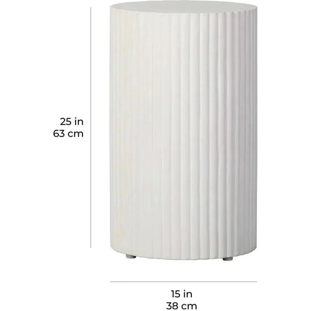 Seasonal Living Scallop Accent Table Tall - White Outdoor End Table
