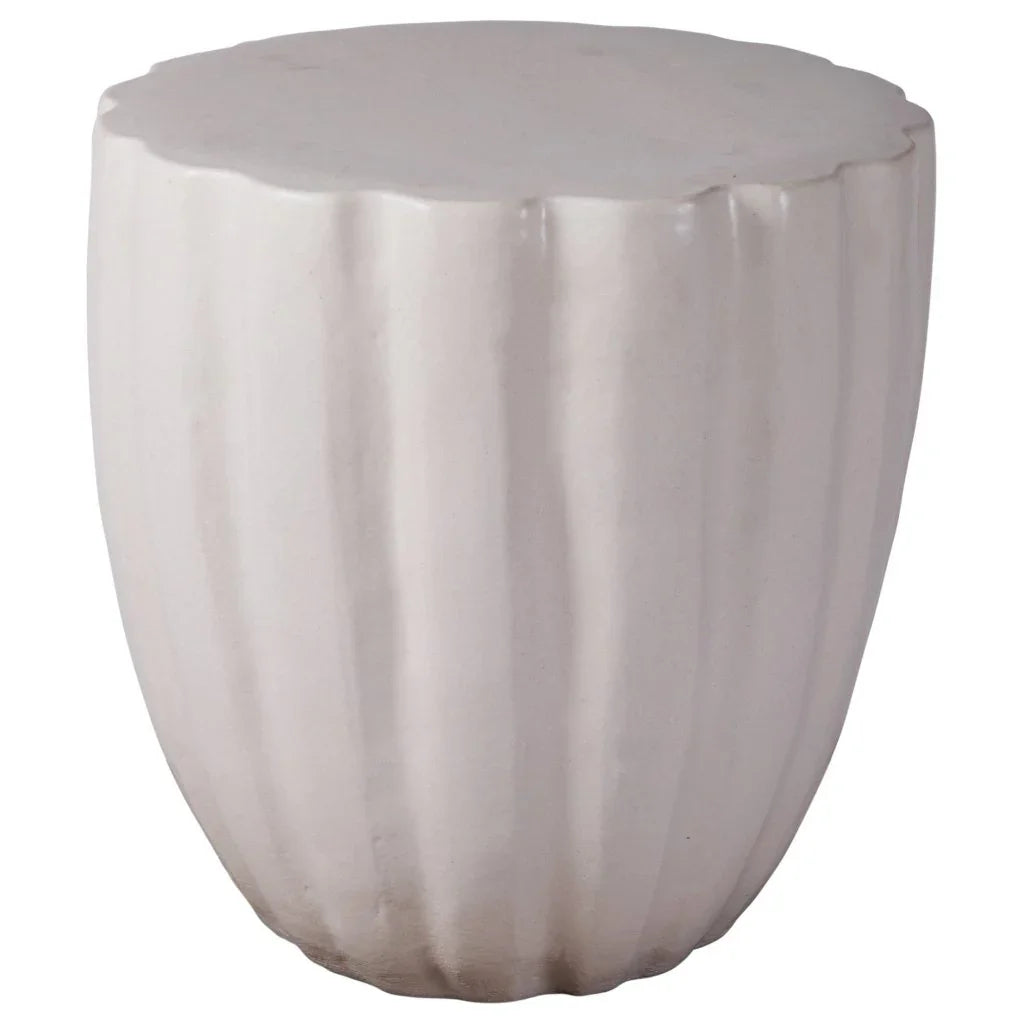 Seasonal Living Scallop Ceramic Patio Armless Stool