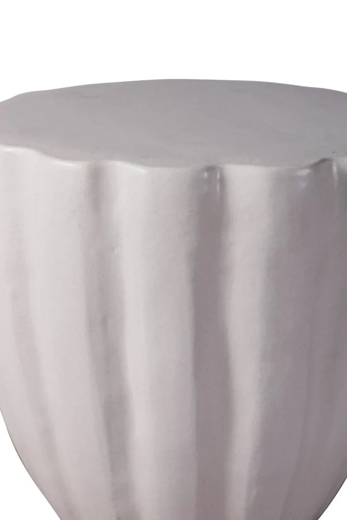 Seasonal Living Scallop Ceramic Patio Armless Stool