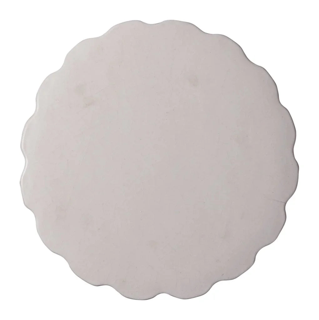 Seasonal Living Scallop Ceramic Patio Armless Stool