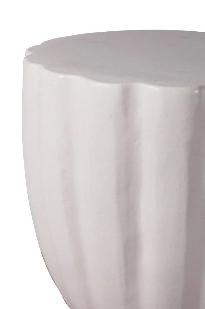 Seasonal Living Scallop Ceramic Patio Armless Stool