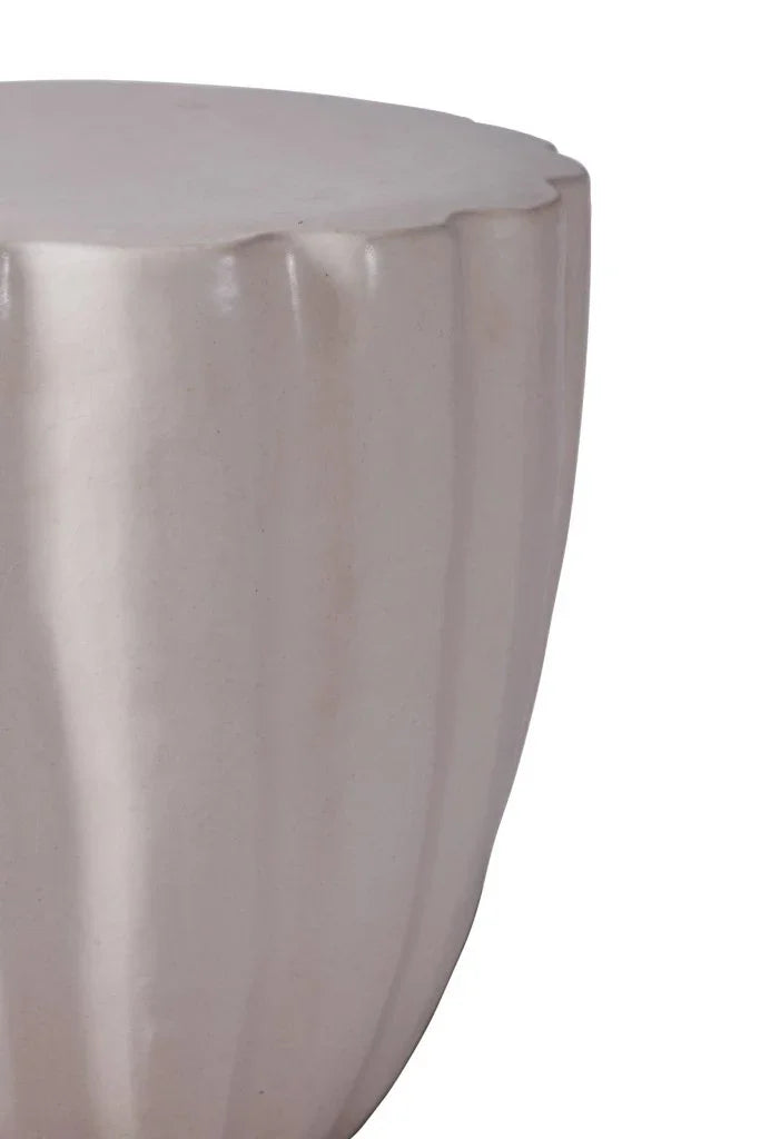 Seasonal Living Scallop Ceramic Patio Armless Stool