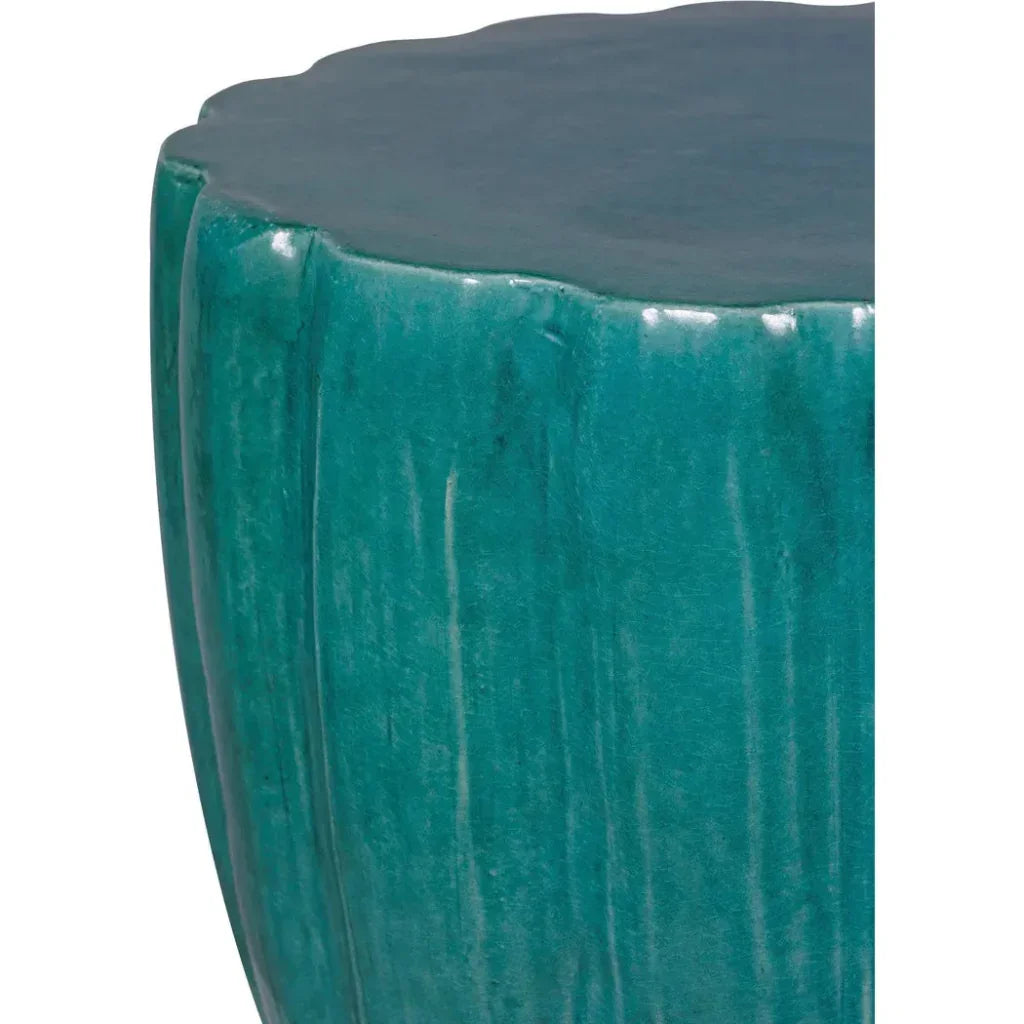Scallop Stool - Aquamarine Outdoor Stool - LOOMLAN - Seasonal Living - Outdoor Side Tables
