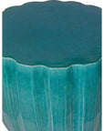 Scallop Stool - Aquamarine Outdoor Stool - LOOMLAN - Seasonal Living - Outdoor Side Tables