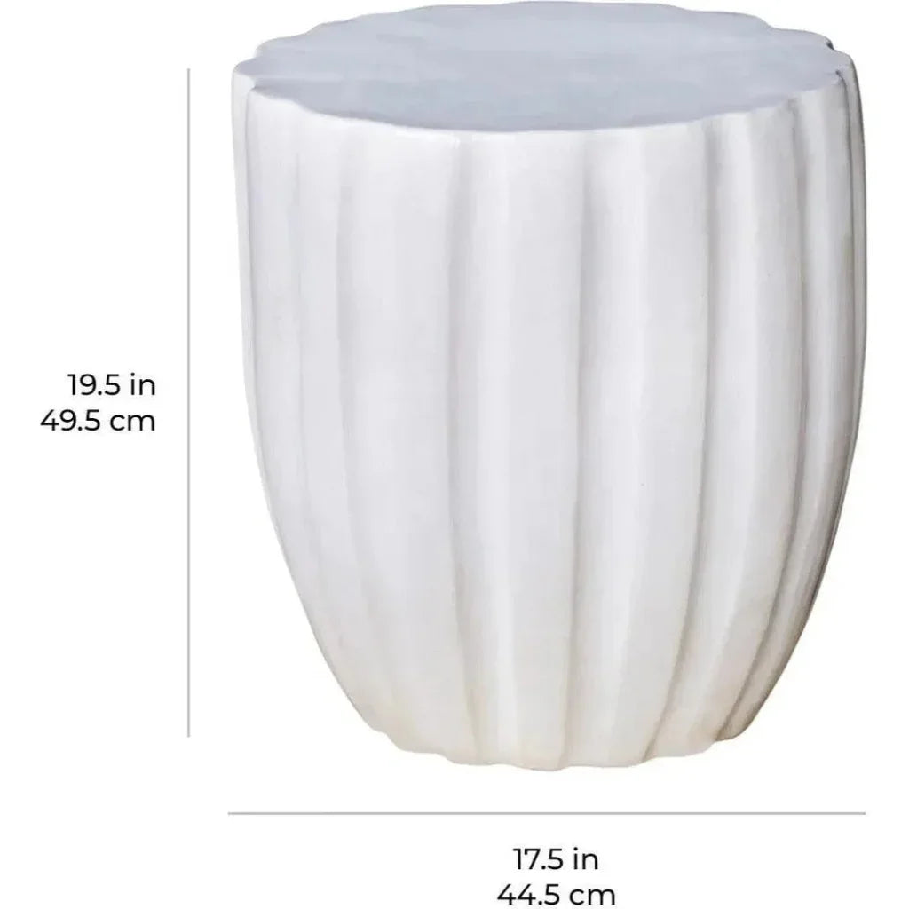 Seasonal Living Scallop Stool - Tuscan Orange Outdoor Stool