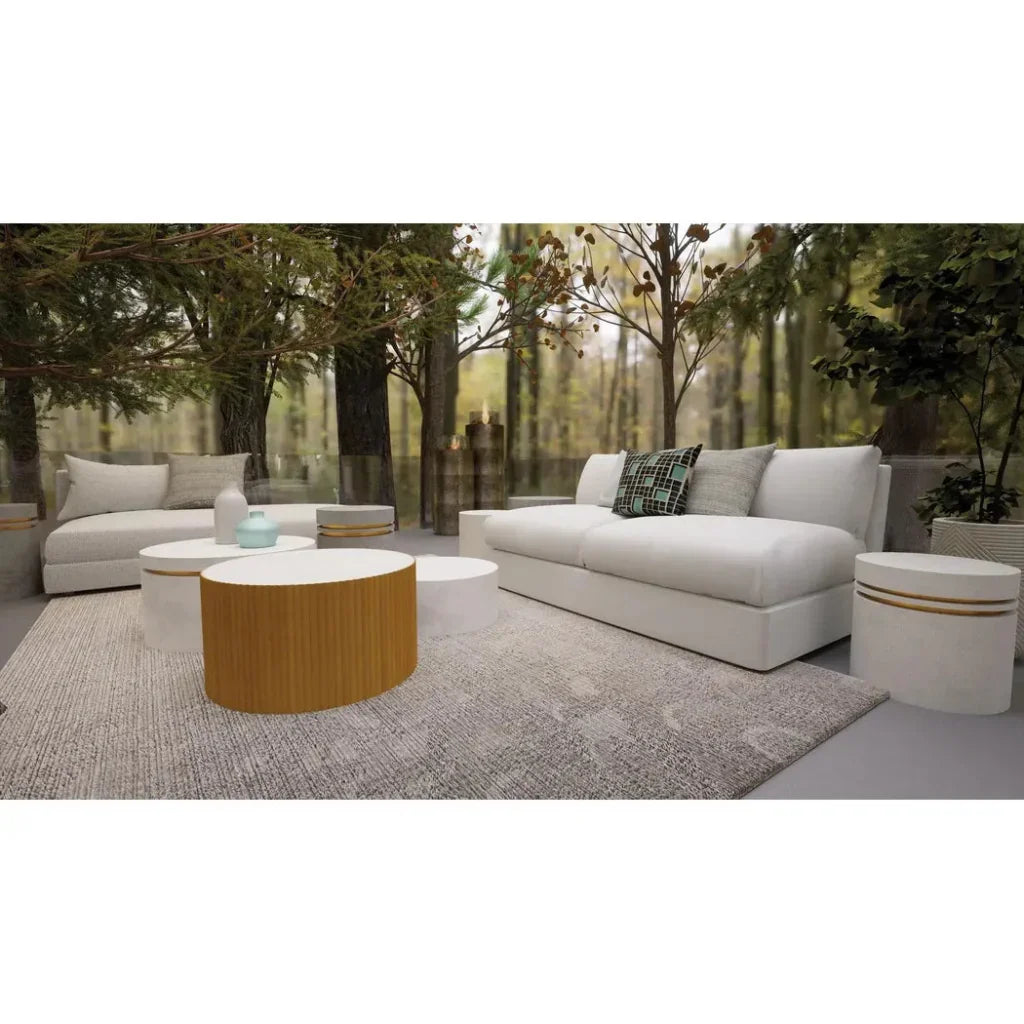Seasonal Living Scallop Zanzibar White Outdoor Coffee Table