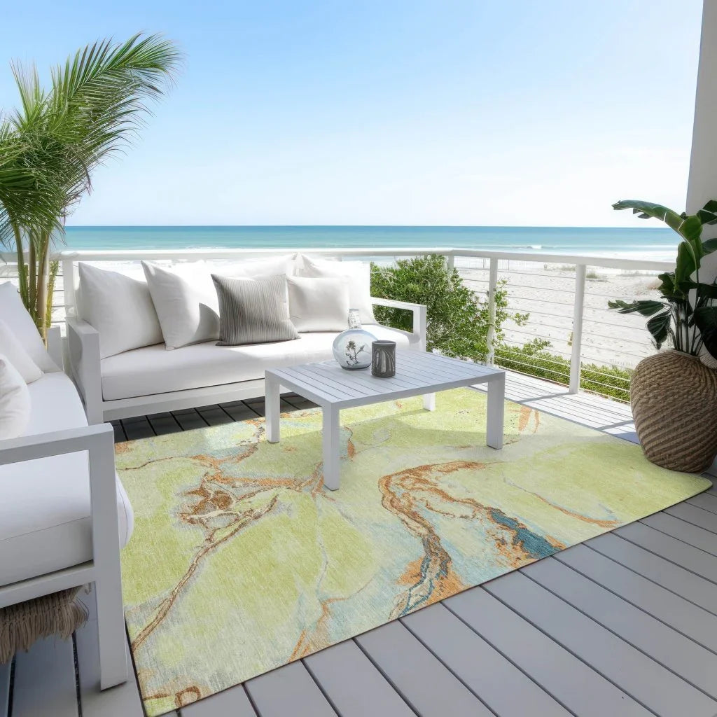 LOOMLAN Rugs Selene Aloe Washable Indoor-Outdoor Rug