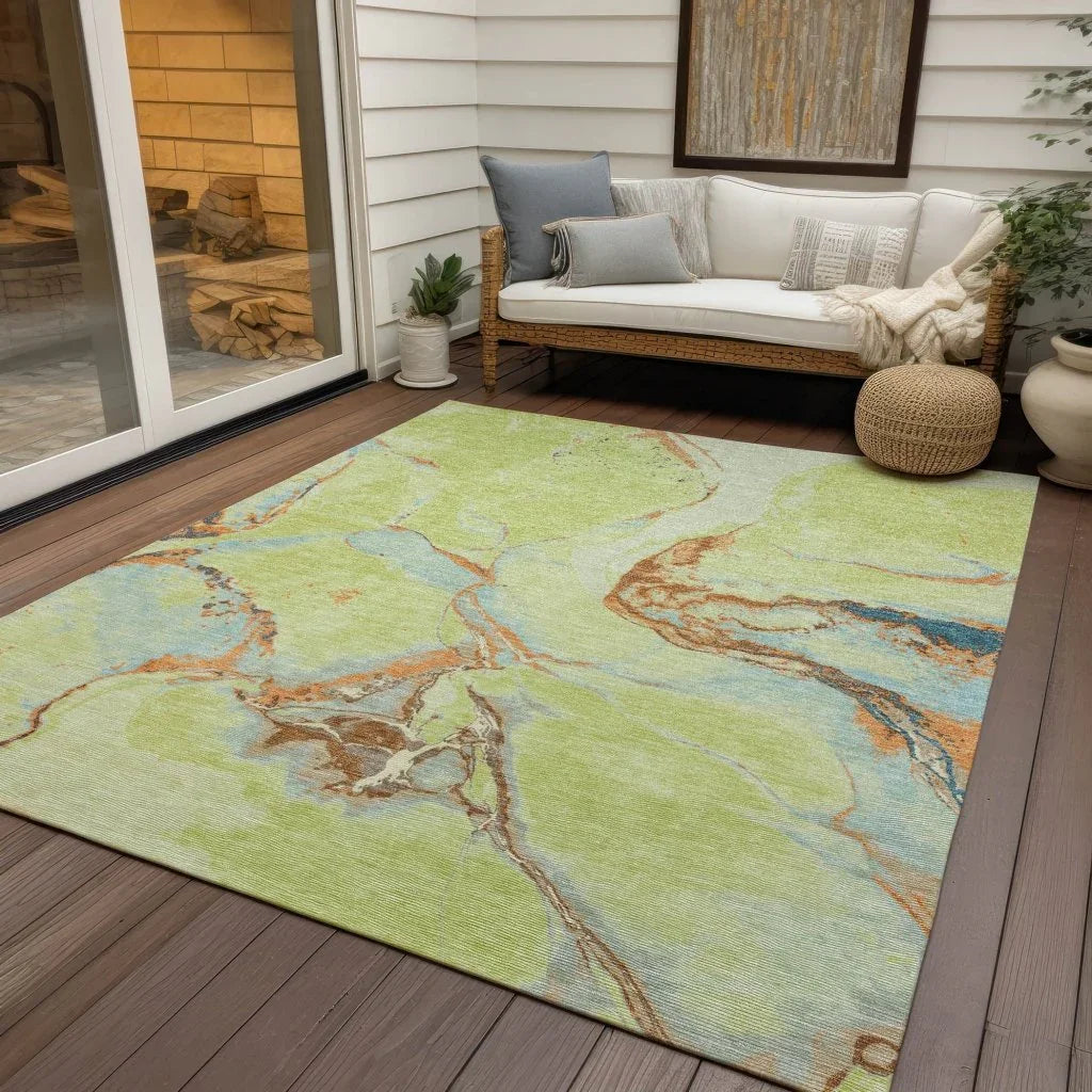 LOOMLAN Rugs Selene Aloe Washable Indoor-Outdoor Rug
