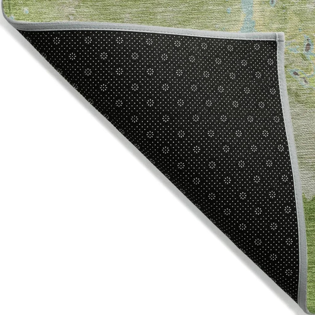 LOOMLAN Rugs Selene Green Washable Indoor-Outdoor Rug
