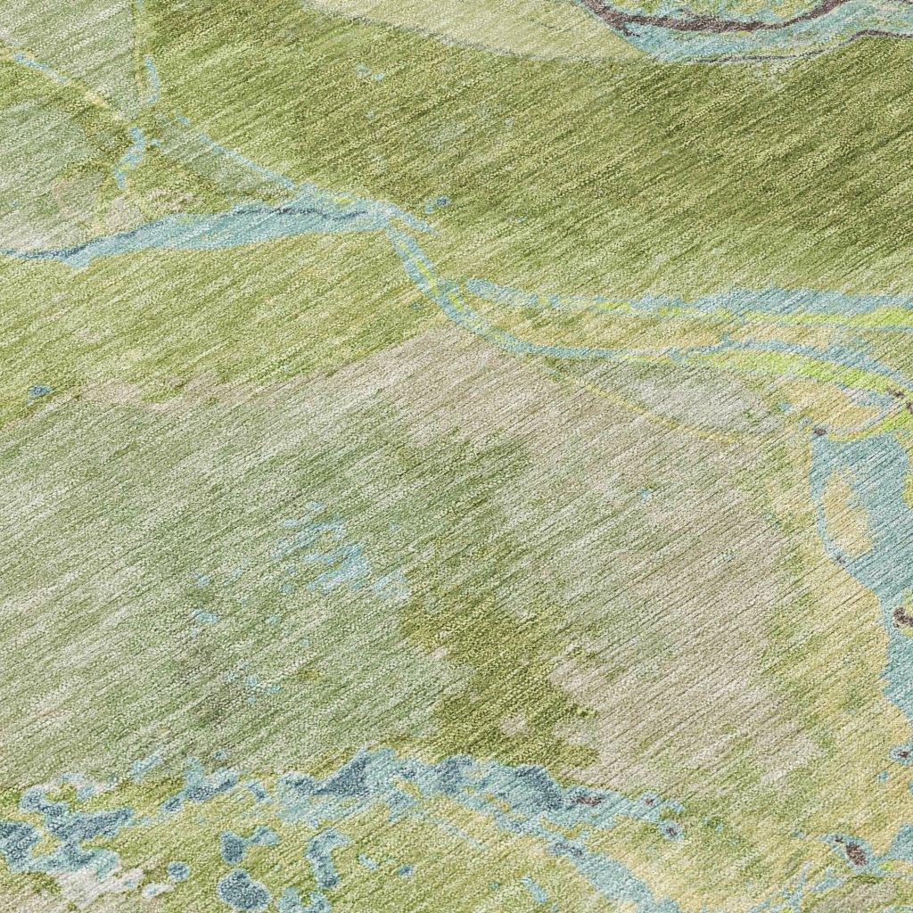 LOOMLAN Rugs Selene Green Washable Indoor-Outdoor Rug