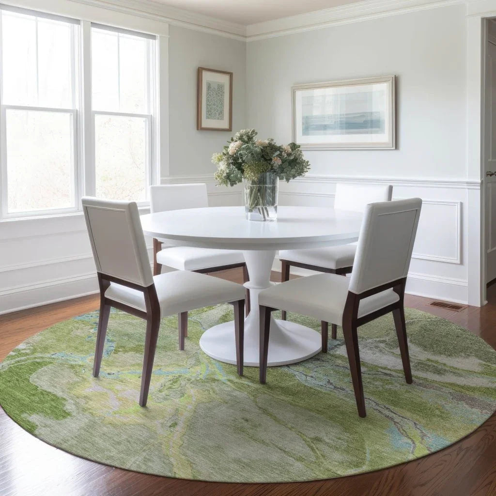 LOOMLAN Rugs Selene Green Washable Indoor-Outdoor Rug