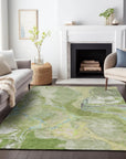 LOOMLAN Rugs Selene Green Washable Indoor-Outdoor Rug