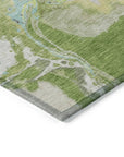 LOOMLAN Rugs Selene Green Washable Indoor-Outdoor Rug