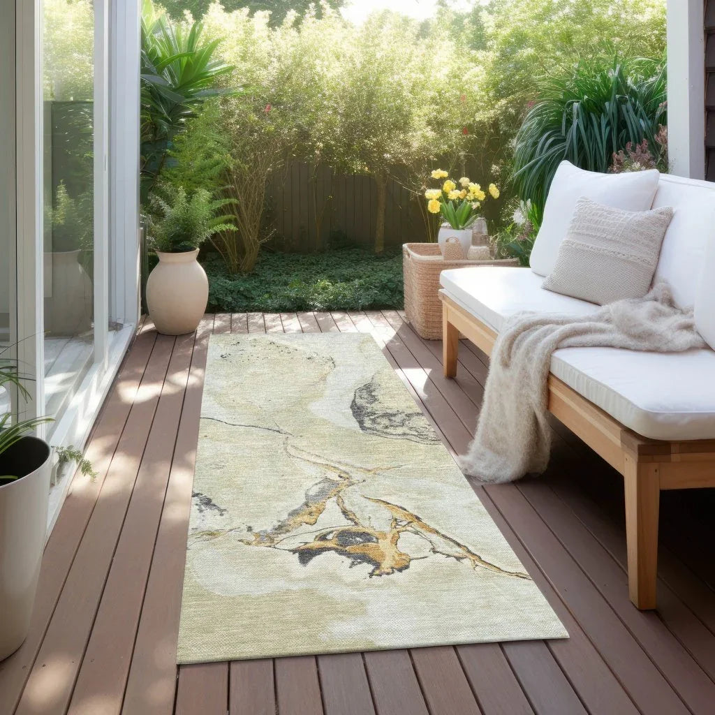 LOOMLAN Rugs Selene Ivory Washable Indoor-Outdoor Rug