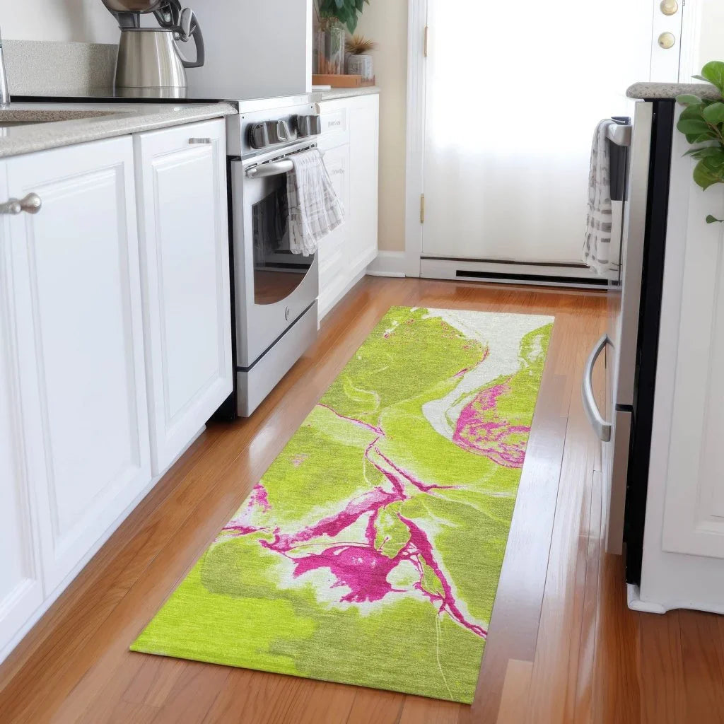 LOOMLAN Rugs Selene Lime Washable Indoor-Outdoor Rug