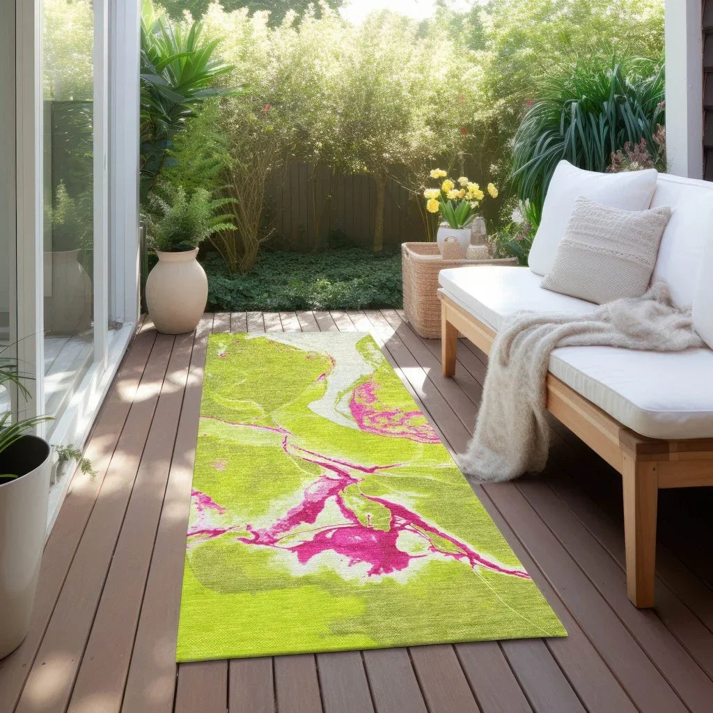 LOOMLAN Rugs Selene Lime Washable Indoor-Outdoor Rug