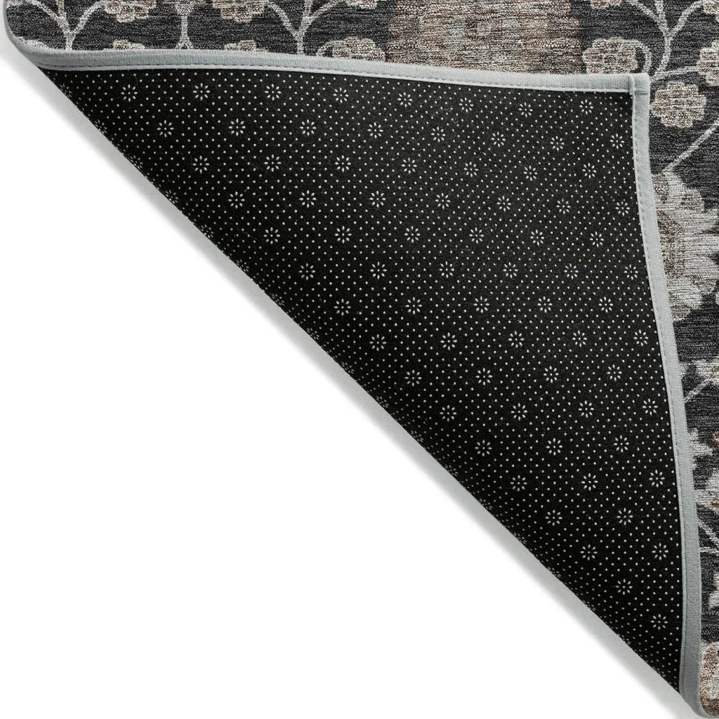LOOMLAN Rugs Selma Black Washable Indoor-Outdoor Rug