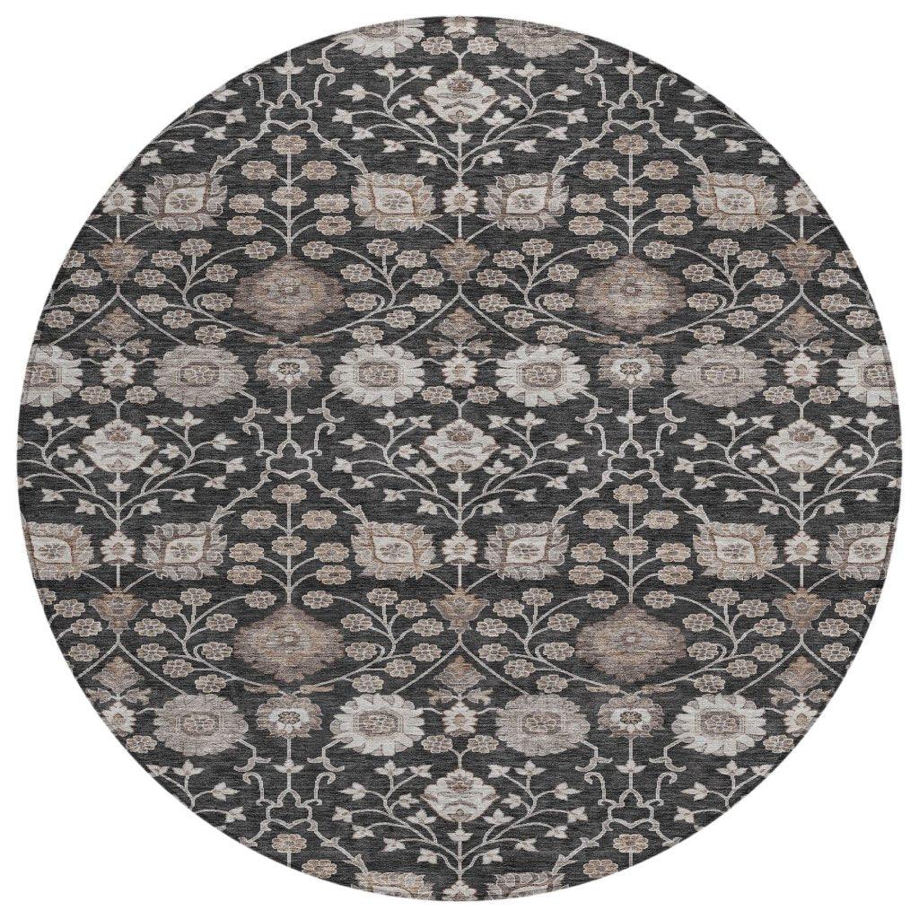 LOOMLAN Rugs Selma Black Washable Indoor-Outdoor Rug