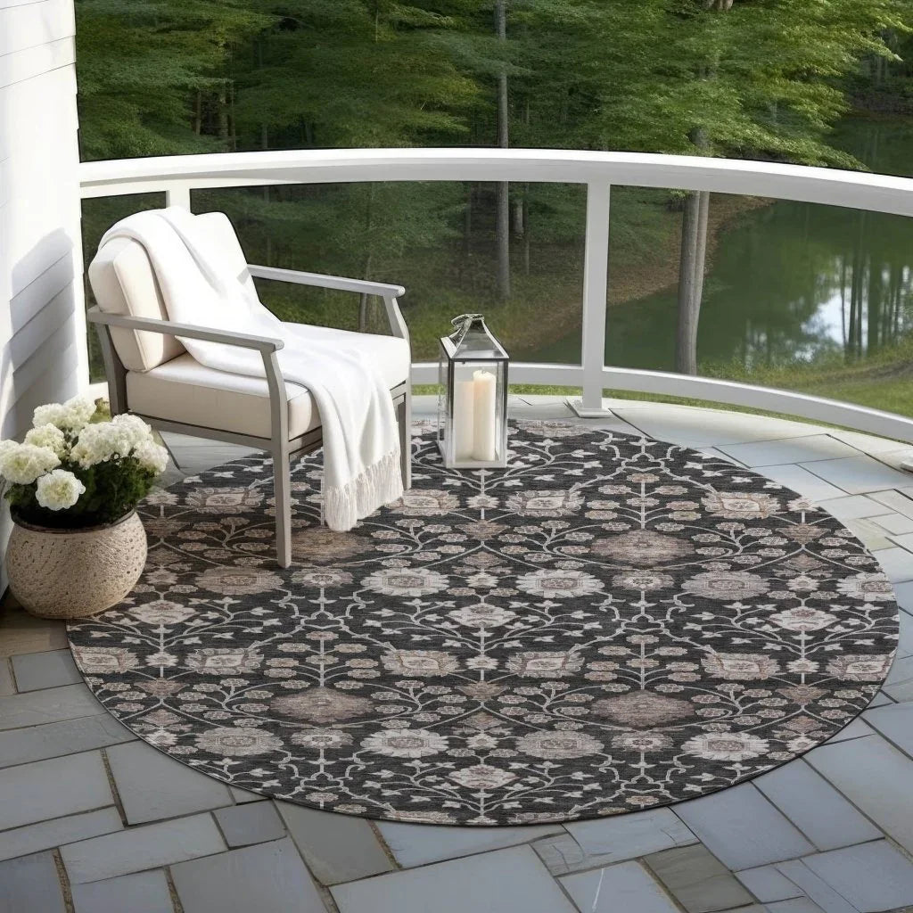LOOMLAN Rugs Selma Black Washable Indoor-Outdoor Rug