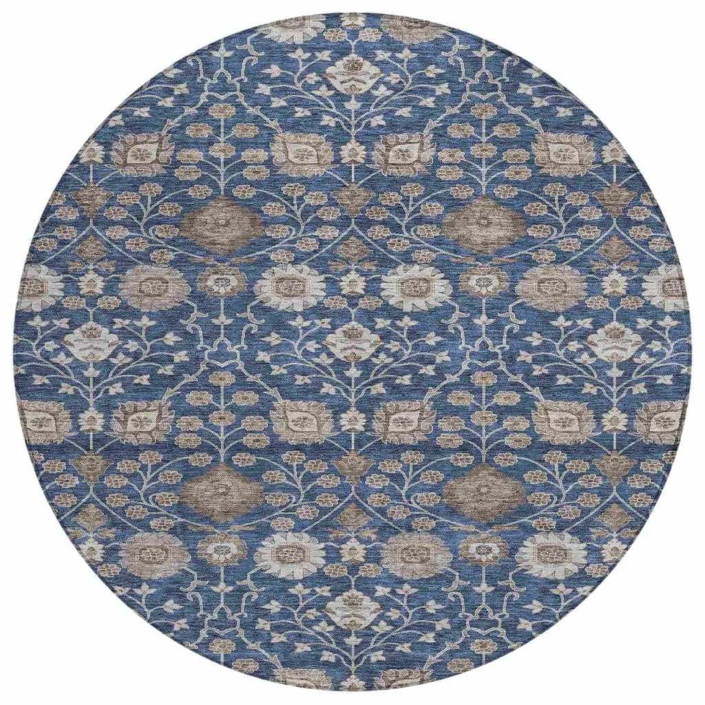 LOOMLAN Rugs Selma Blue Washable Indoor-Outdoor Rug