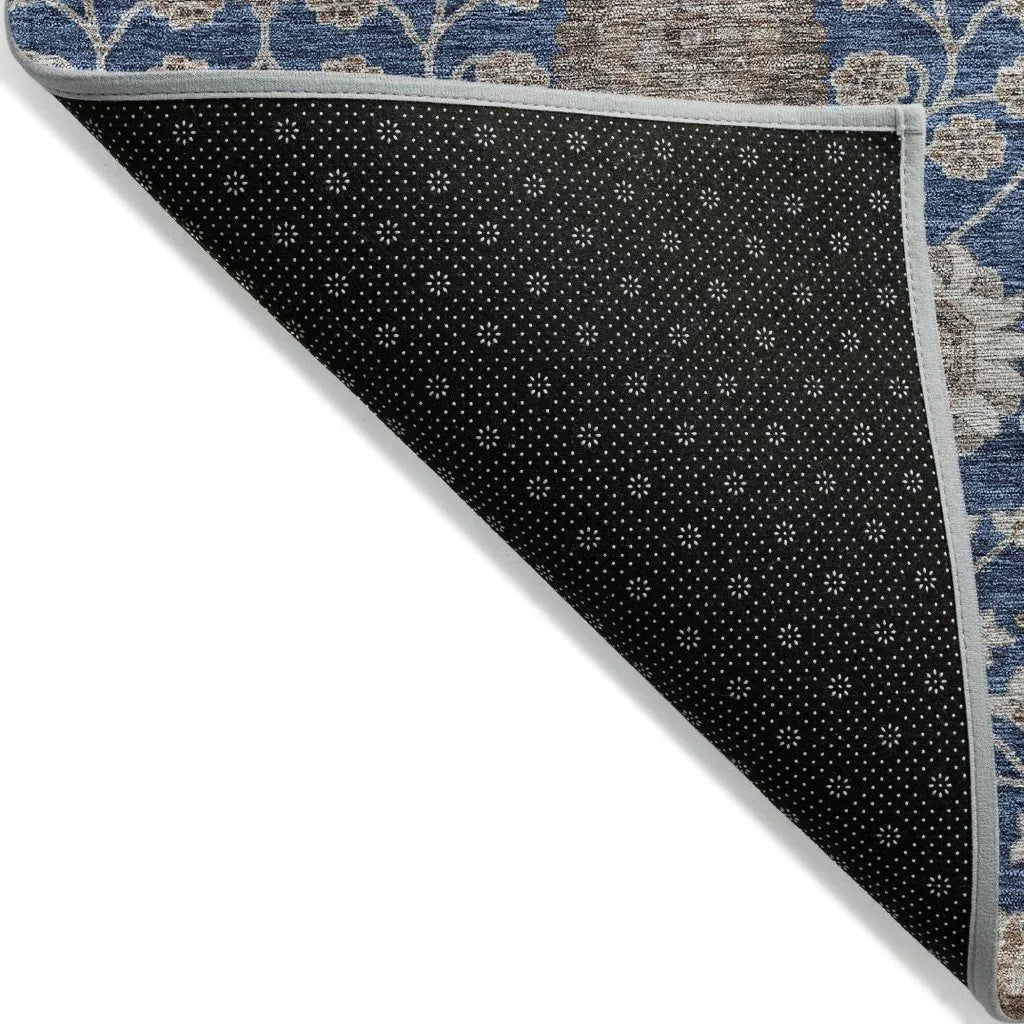 LOOMLAN Rugs Selma Blue Washable Indoor-Outdoor Rug