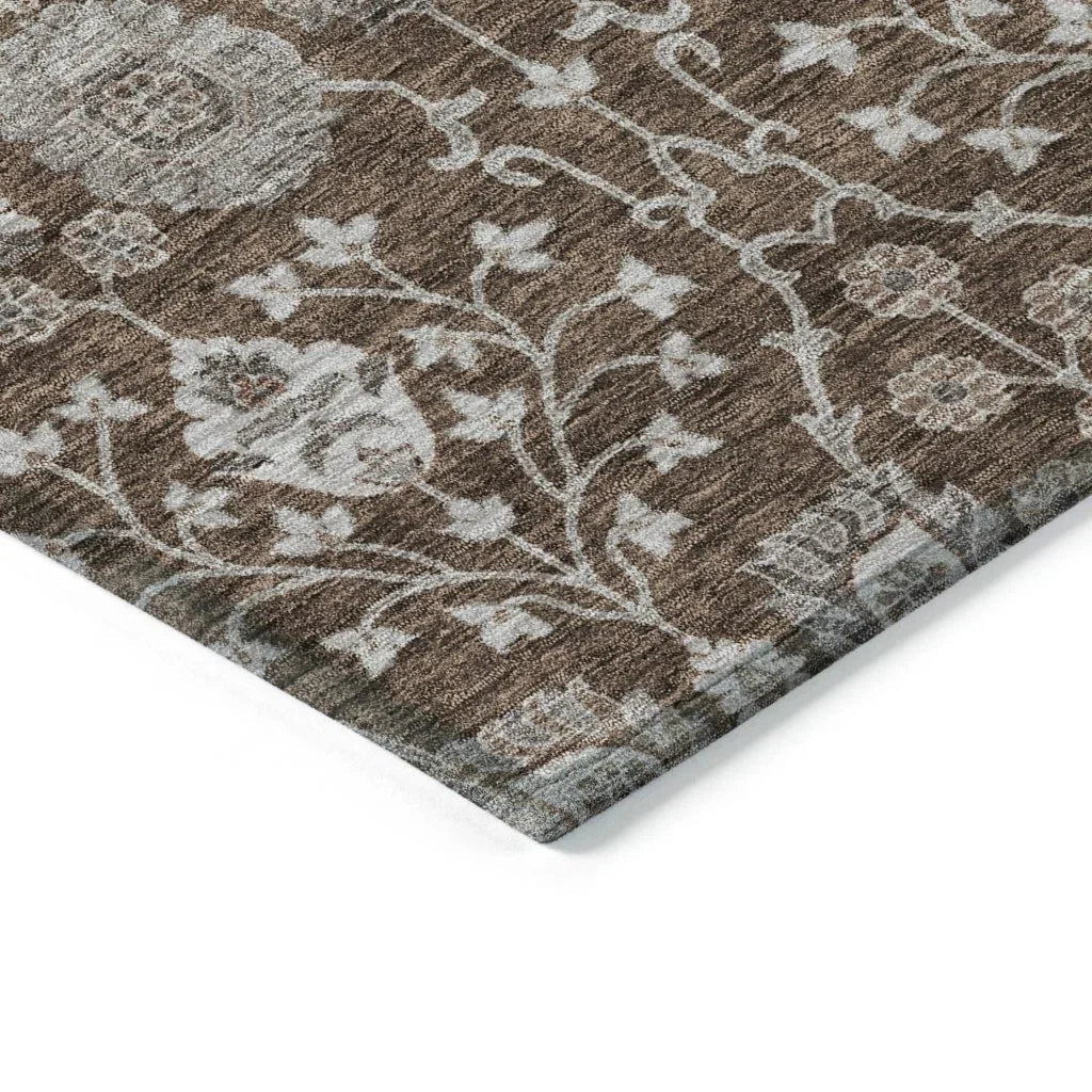 LOOMLAN Rugs Selma Brown Washable Indoor-Outdoor Rug