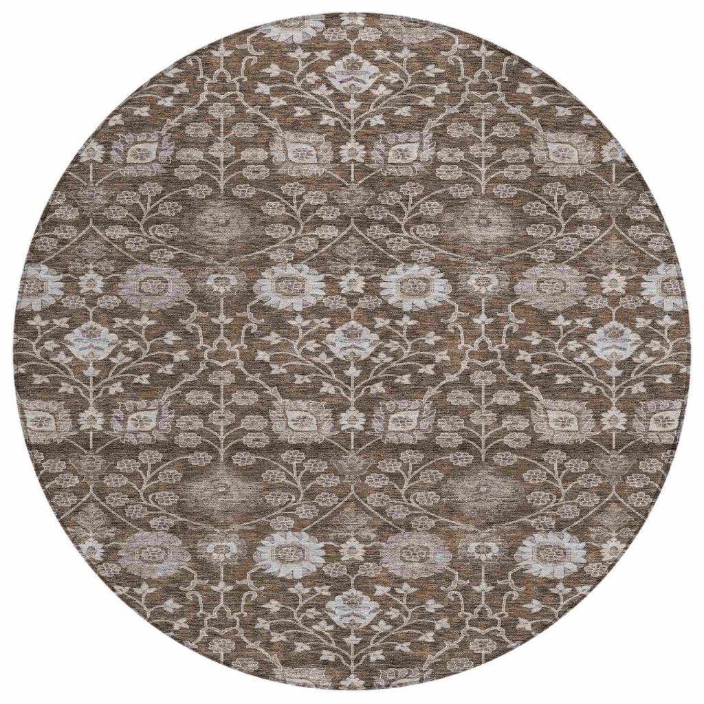 LOOMLAN Rugs Selma Brown Washable Indoor-Outdoor Rug
