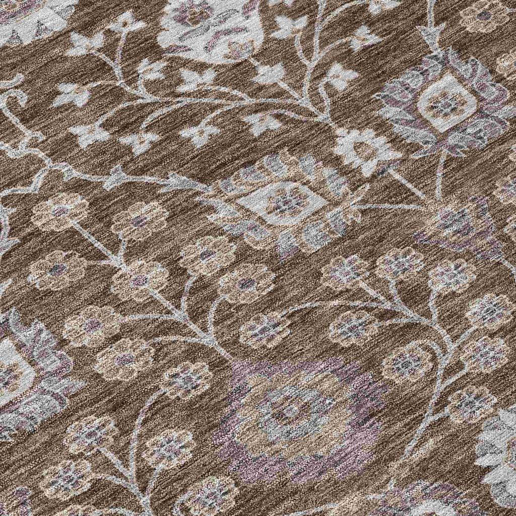 LOOMLAN Rugs Selma Brown Washable Indoor-Outdoor Rug