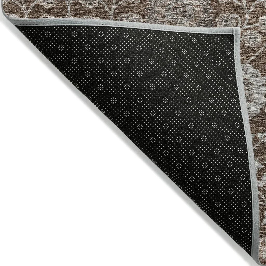 LOOMLAN Rugs Selma Brown Washable Indoor-Outdoor Rug
