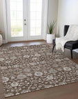 LOOMLAN Rugs Selma Brown Washable Indoor-Outdoor Rug