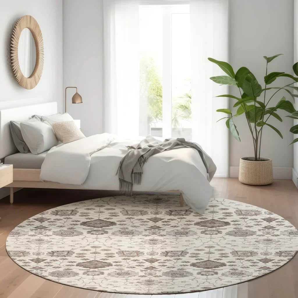 LOOMLAN Rugs Selma Ivory Washable Indoor-Outdoor Rug